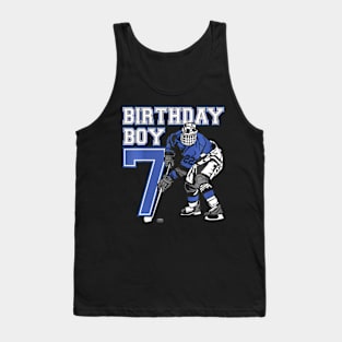 Kids 7 Year Old Ice Hockey Themed Birthday Party 7Th Boy Tank Top